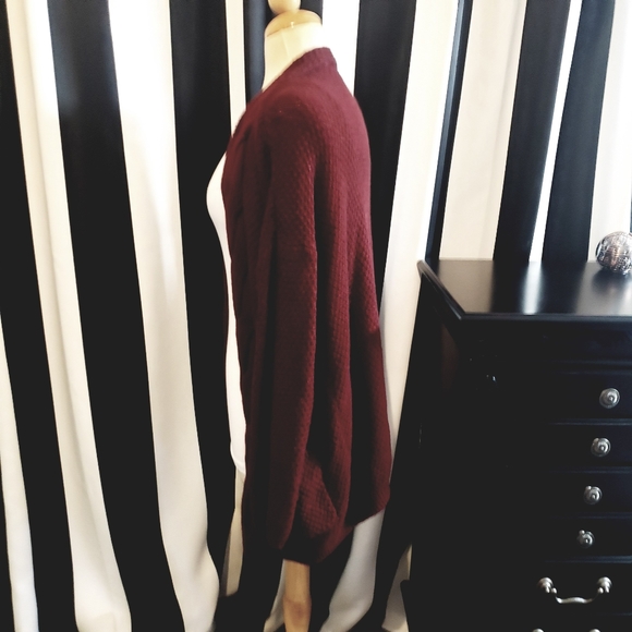 Oversized Deep Burgundy Cardigan - Picture 8 of 11